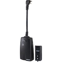 NOMA Outdoor Wireless Remote Control Outlet, Weatherproof, 2-Outlets, 1 Remote, Black Front_Angled_Left