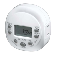 NOMA Indoor Digital Timer, 1-Outlet with 20 Programmable settings, White Front_Angled_Left