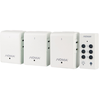 NOMA Wireless Remote Control Outlet, 3-pk, White Front_Angled_Left