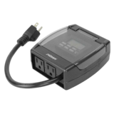 NOMA Outdoor Digital Timer, 20 Programmable Settings, 2 Grounded Outlets, Black Overhead_Plunge