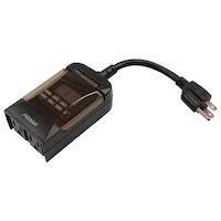 NOMA Outdoor Digital Timer, 140 Programmable settings, 2 Grounded Outlets, Black Overhead_Plunge