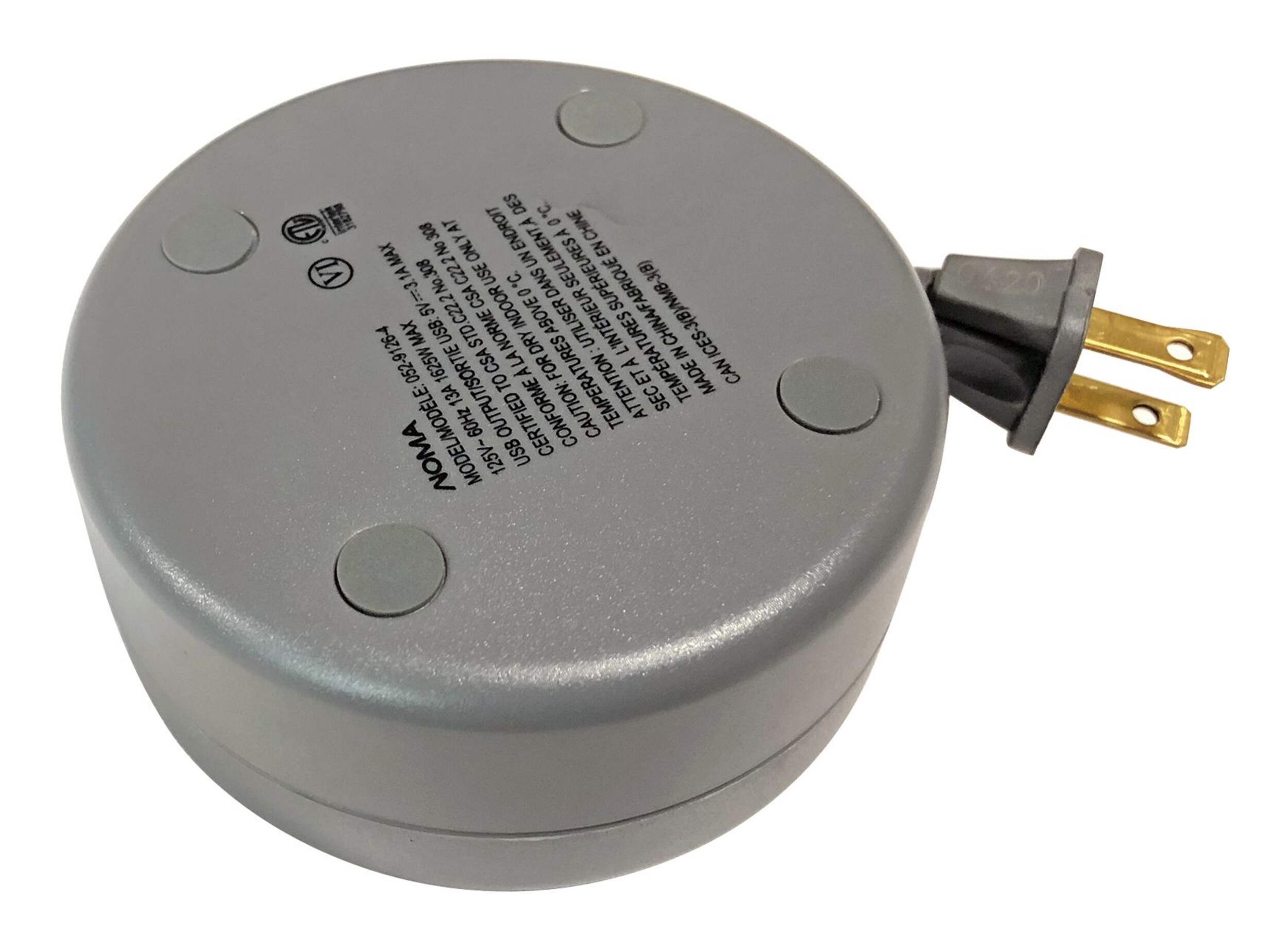 NOMA 1Outlet and 2 USB Travel Extension Cord, 5ft Retractable Plug