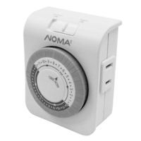 NOMA 24 Hour Indoor Mechanical Timer, 24 Programmable settings, 2-Outlets, White Front_Angled_Left