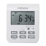 NOMA Indoor Digital Timer, Custom Programmable settings, 2 Grounded Outlets, White Front_Flat