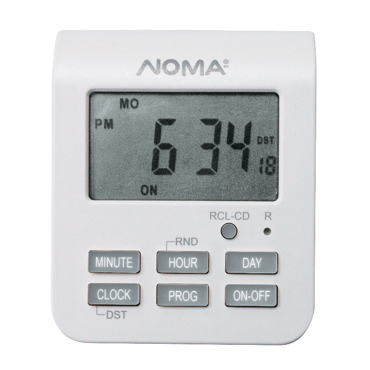 NOMA Indoor Digital Timer, Custom Programmable settings, 2 Grounded