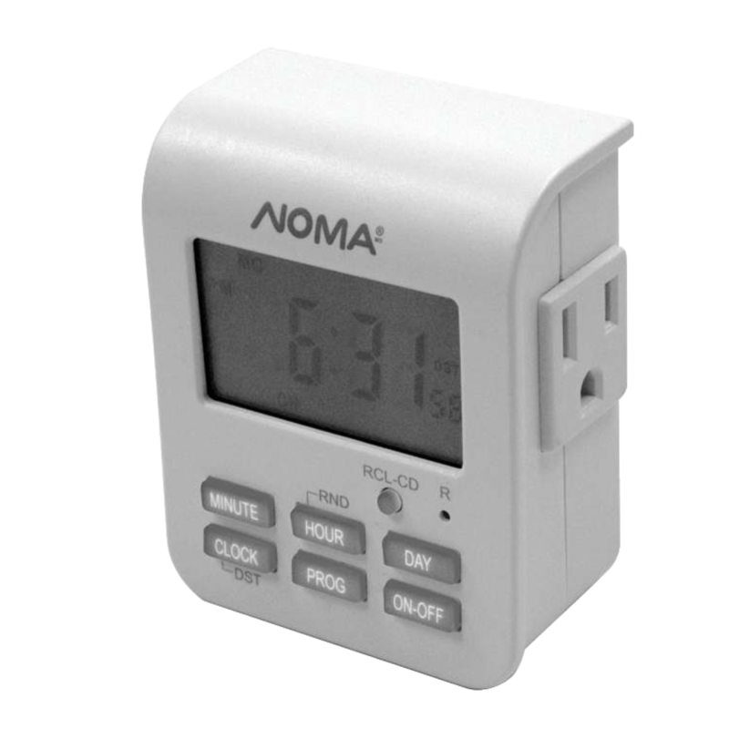NOMA Indoor Digital Timer, Custom Programmable settings, 2 Grounded