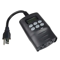 Woods Outdoor Digital Timer, 8 Program settings, 2 Grounded Outlets, Black Overhead_Plunge