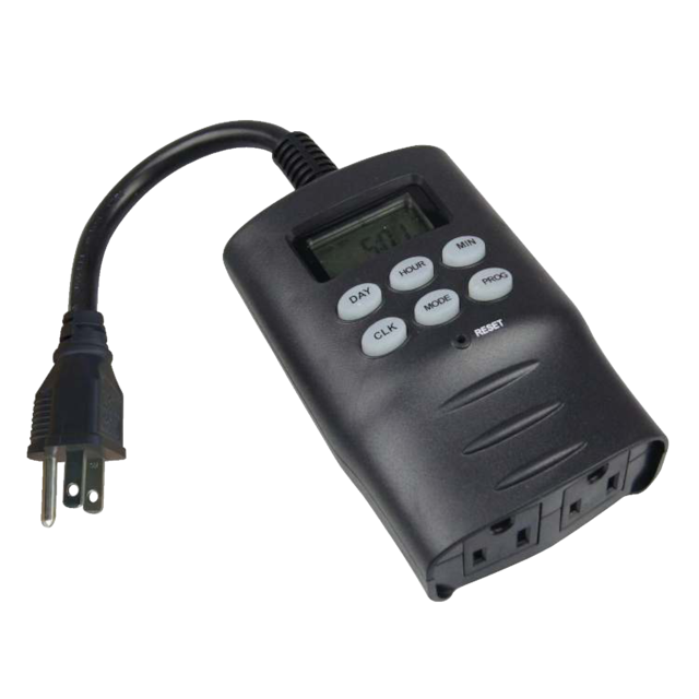 Woods Outdoor Digital Timer, 8 Program settings, 2 Grounded Outlets