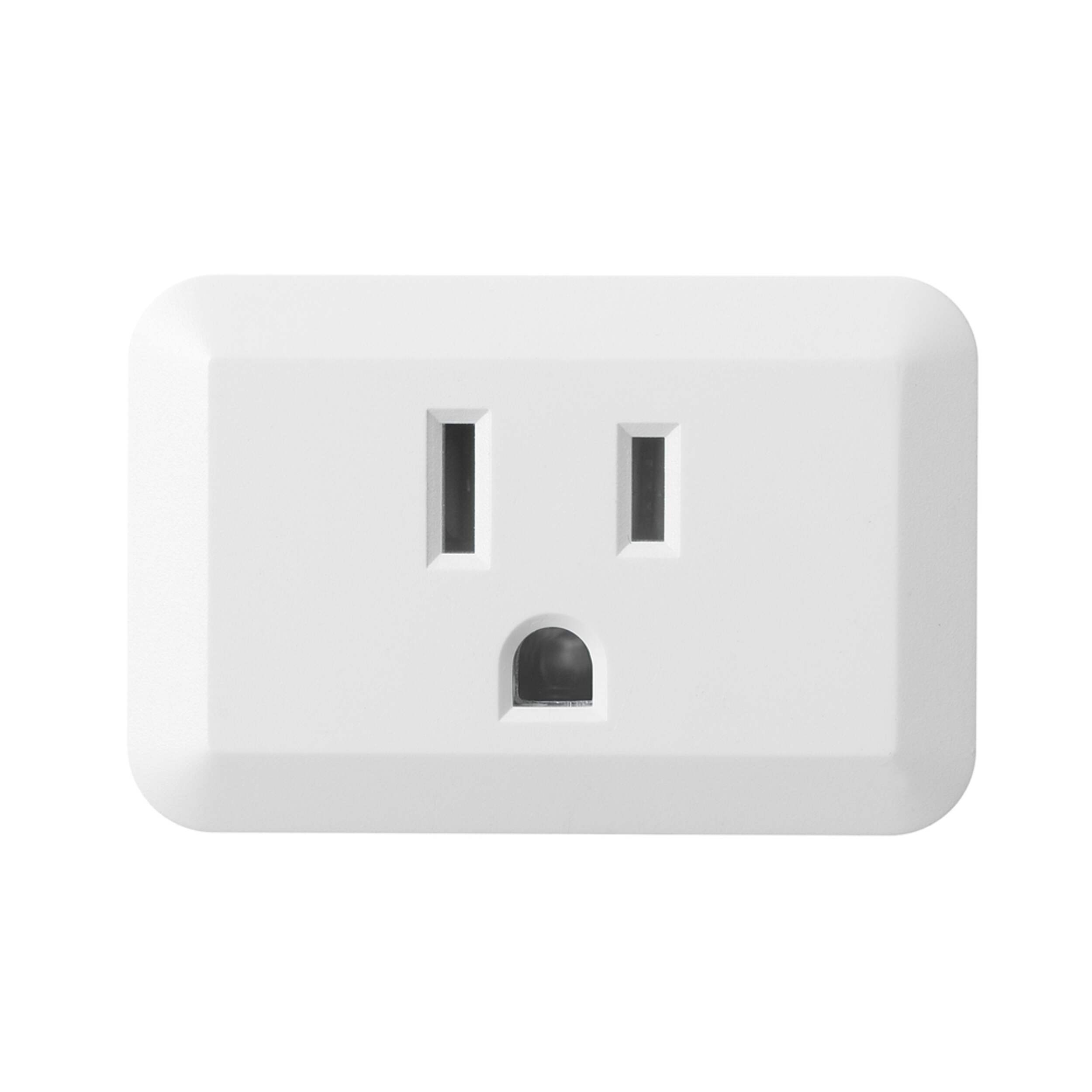 Globe Smart Wifi Outlet Plug, Compatible with Alexa and Google Assistant, White Front_Flat