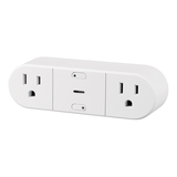 Globe Indoor Wifi Smart Plug, 2-Outlets, Compatible with Alexa and Google Assistant, White Front_Angled_Left