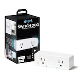 Geeni Indoor Switch Duo Wifi Smart Plug, 2-Outlets, Compatible with Alexa and Google Assistant, White Composite_or_Mixed