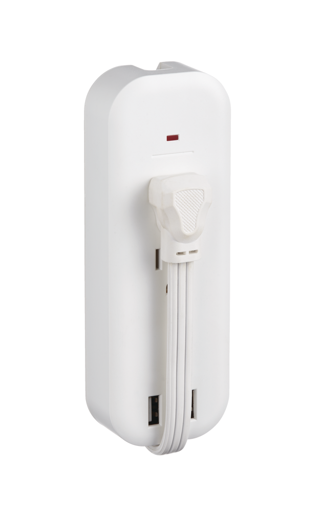 NOMA 2Outlet and 2 USB Port Travel Power Bar with Surge Protector, 1