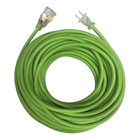NOMA 82-ft 16/2 Outdoor Extension Cord with Lighted End & Locking Connector, Lime Green Overhead_Flat