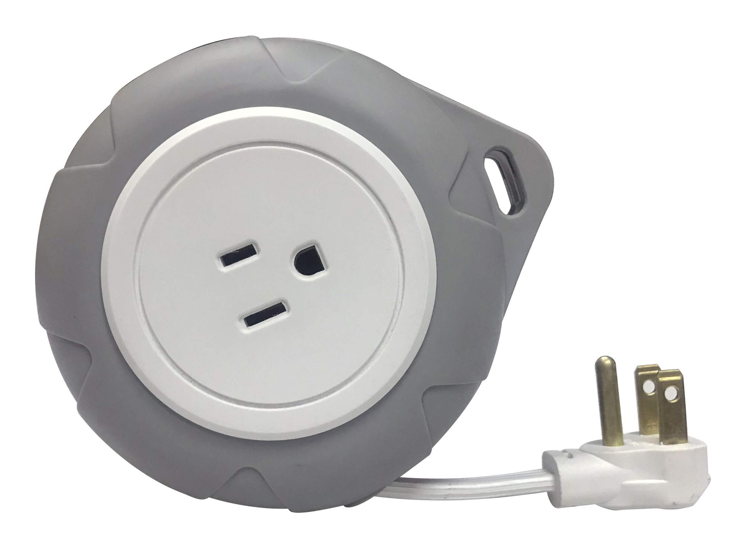 NOMA 1Outlet and 2 USB Travel Extension Cord, 6ft Retractable Plug