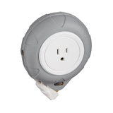 NOMA 1-Outlet and 2 USB Travel Extension Cord, 6-ft Retractable Plug, Grey Front_Angled_Right