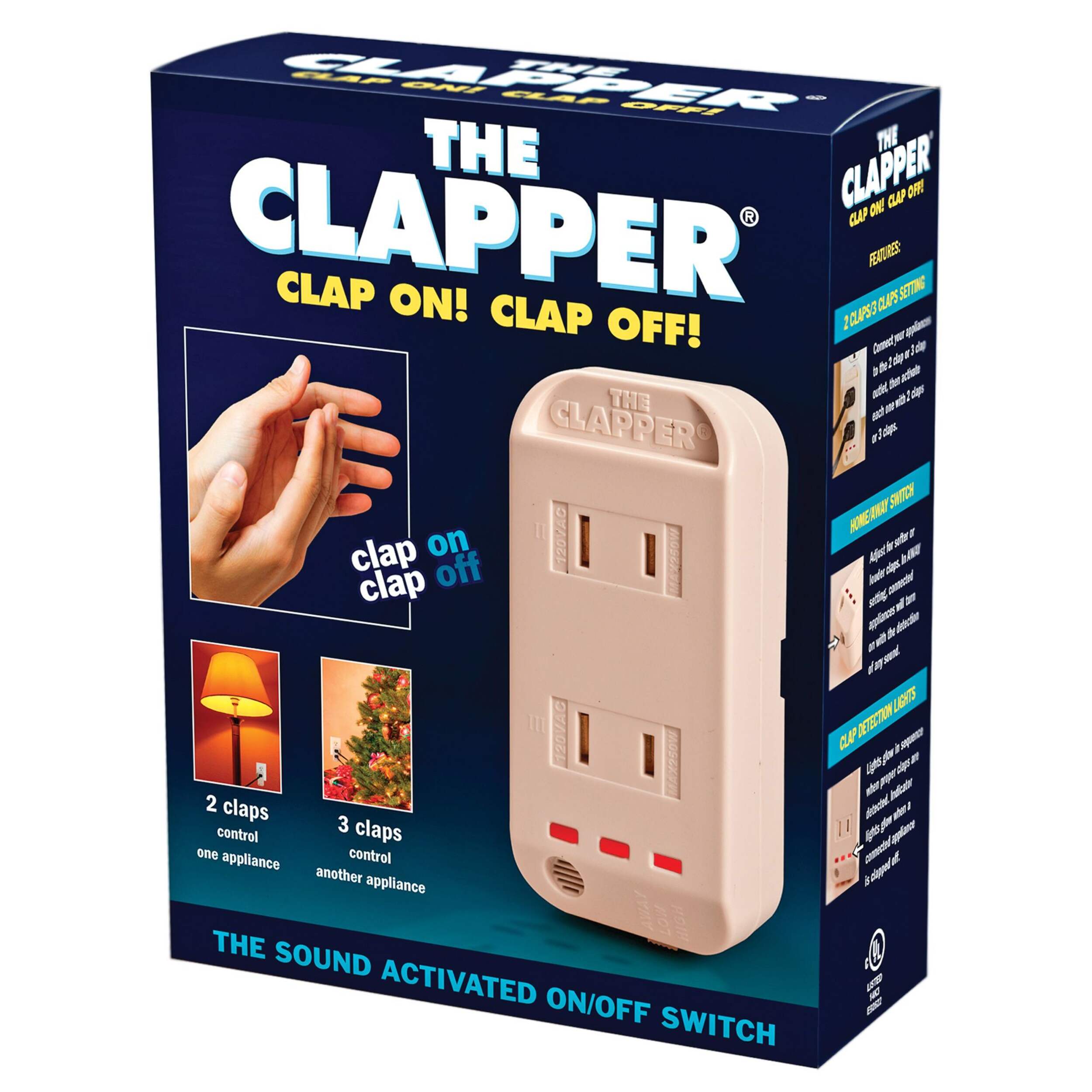 The Clapper Sound Activated Switch Front_Three_Fourths_Angled_Left