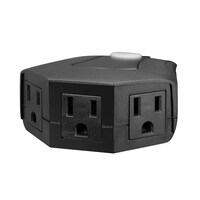 Globe Outdoor Smart Wi-Fi 3-Outlet Plug, Compatible with Alexa and Google Assistant, Black CloseUp