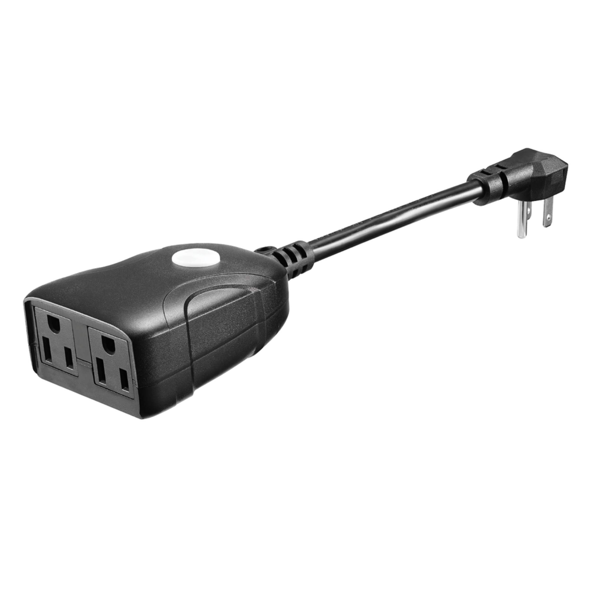 NOMA iQ Outdoor 2-Outlet Weather-resistant Smart Plug Front_Three_Fourths_Angled_Left