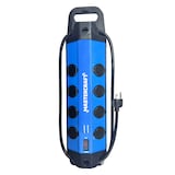 Mastercraft 8-Outlet/1-USB-A/1-USB-C Blue Power Bar with 4-ft Cord and Surge Protection Front_Flat