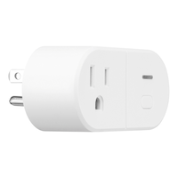 Globe Smart Wifi Plug with Energy Monitoring, 1-Outlet, Compatible with Alexa and Google Assistant, White Front_Three_Fourths_Angled_Right
