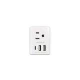 NOMA 3-Outlet Spaced Power Block with 2 USB-A & 1 USB-C Charging Ports, White Front_Flat