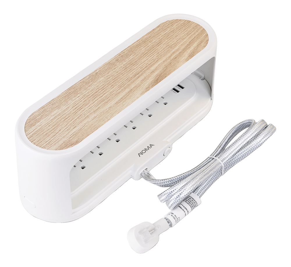 NOMA 7Outlet 2 USB Port Decorative Power Bar & Cable Management Storage Box, White Canadian Tire