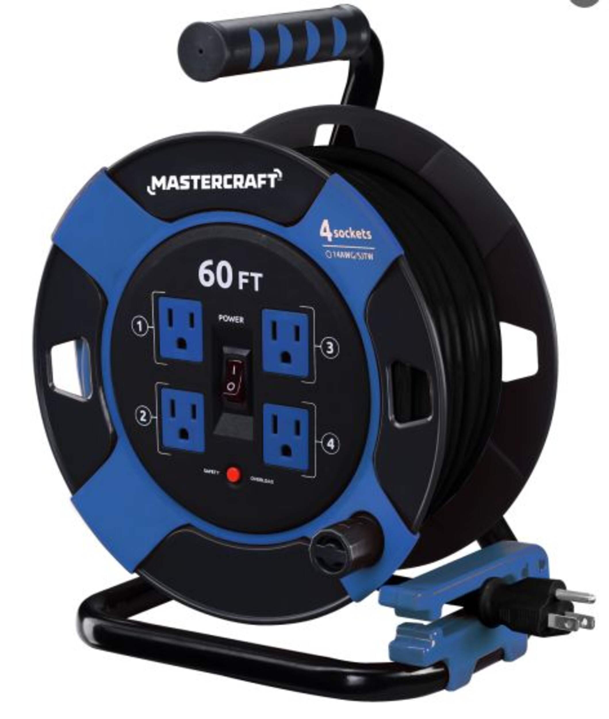 Enrouleur de rallonge rétractable Mastercraft, 10 A, 60 pi Front_Angled_Left