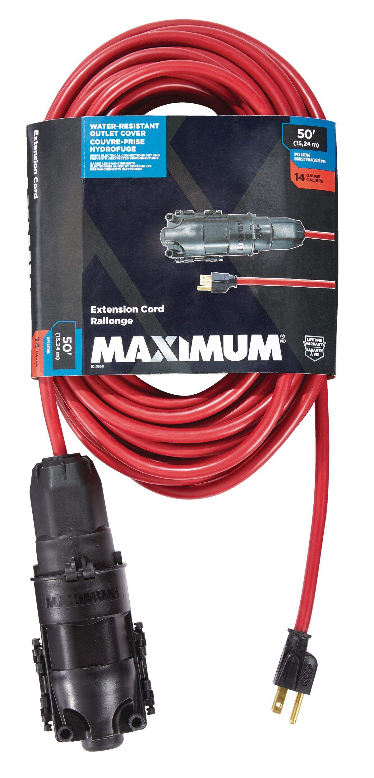 Maximum 14/3 SJTW Power Shell Extension Cord, 50 pi Front_Flat