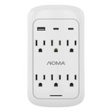 NOMA 6-Outlet 2 USB-A + USB-C Wall Block Front_Flat