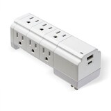 NOMA 9-Outlet 2 USB-A Swivel Wall Block Front_Three_Fourths_Angled_Left