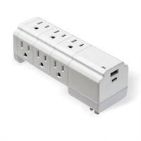 NOMA 9-Outlet 2 USB-A Swivel Wall Block Front_Three_Fourths_Angled_Left
