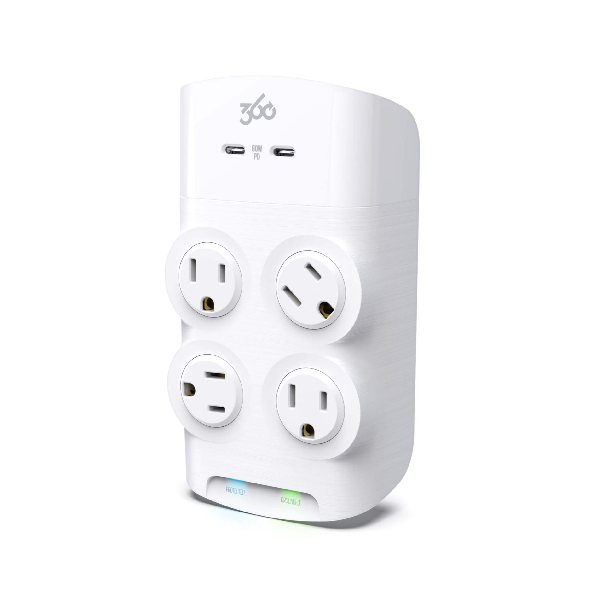 Revolve60 Fast-Charging Wall Block for Laptops, Tablets, and Smart Phones Front_Three_Fourths_Angled_Left