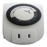 Indoor 24-Hour Plug-In Mechanical Timer, Desktop Compatible, White Overhead_Plunge