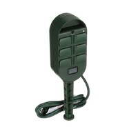 Woods Outdoor 6-Outlet Power Stake & Remote with Built-in Timer, Green Front_Three_Fourths_Angled_Right