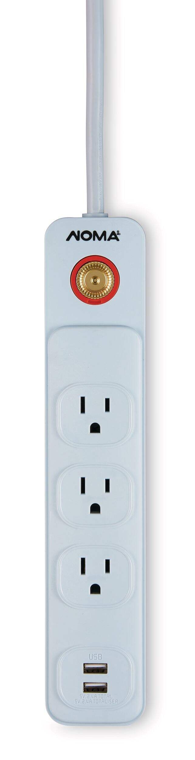 NOMA Retro 3Outlet Power Bar with 2 USBA Charging Ports Canadian Tire