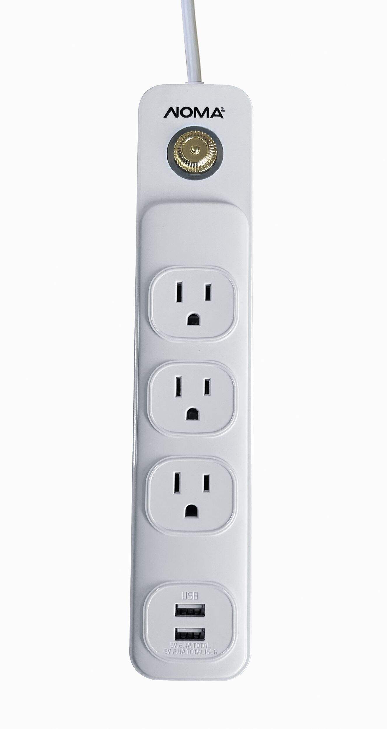 NOMA Retro 3Outlet Power Bar with 2 USBA Charging Ports Canadian Tire