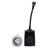 NOMA Indoor / Outdoor Mechanical Timer, 2-pk, 1-Outlet for Indoor, and 1 Grounded Outlet for Outdoor, White/Black Front_Flat