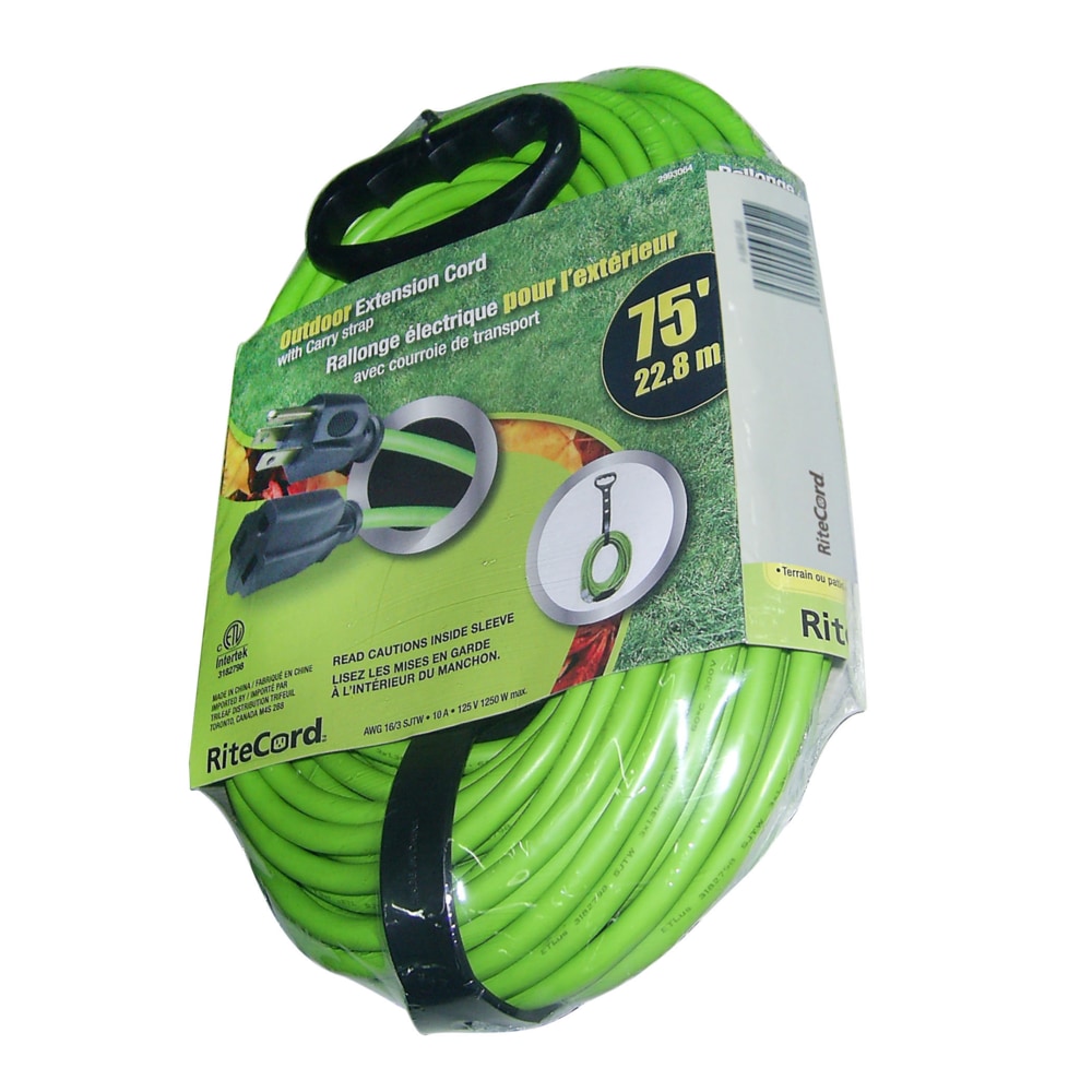 Ritecord 75ft 16/3Outdoor Extension Cord with Locking Connector and