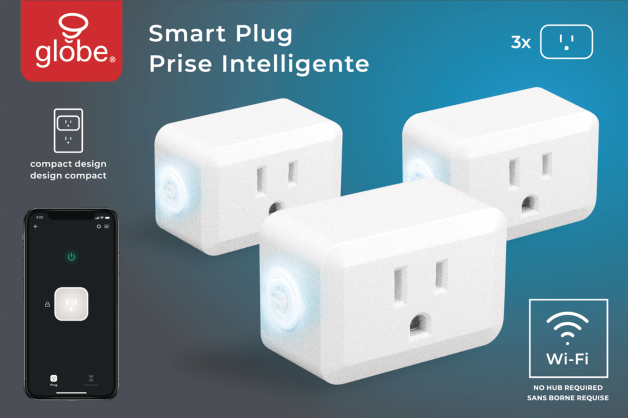 Globe Smart Wifi Outlet Plug, Compatible with Alexa and Google