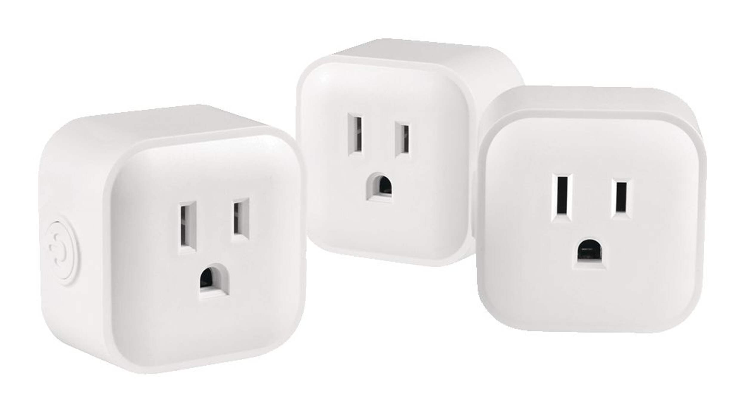 Globe Smart Wifi Outlet Plug, 3-pk, Compatible with Alexa and Google Assistant, White Composite_or_Mixed