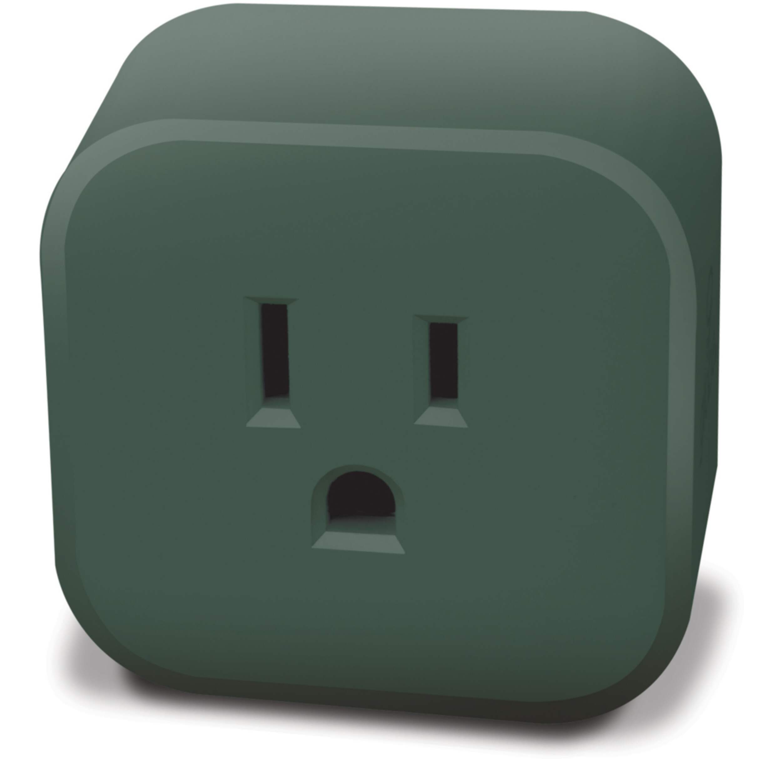 Globe Smart Wifi Outlet Plug, Compatible with Alexa and Google Assistant, Green Front_Angled_Left