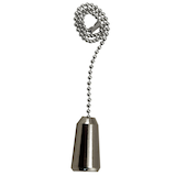 Atron Electro Industries FA132 Bell Ceiling Fan Pull with Chrome Beaded Chain, Chrome, 12-in Front_Flat