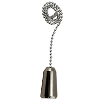 Atron Electro Industries FA132 Bell Ceiling Fan Pull with Chrome Beaded Chain, Chrome, 12-in Front_Flat