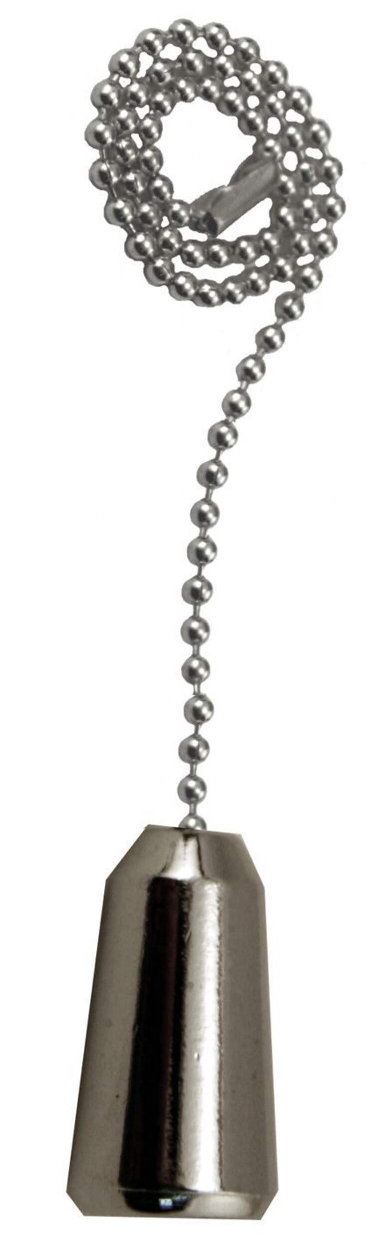 Atron Electro Industries FA132 Bell Ceiling Fan Pull with Chrome Beaded Chain, Chrome, 12-in Front_Flat