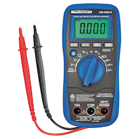 Mastercraft Full Autoranging Digital Multimeter with 11 Functions and Auto Power Off After 15 mins, Blue Front_Elevated
