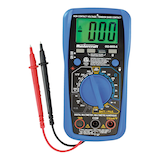 Mastercraft Deluxe Digital Volt Meter with 9 Functions and 28 Ranges, Blue Front_Elevated