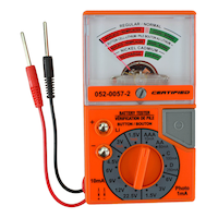 CertifiedAnalog Battery Tester, 22V, Orange Front_Elevated