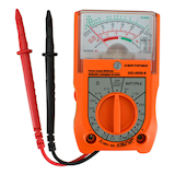 Certified Analog Multimeter with 6 Functions and 16 Ranges, Orange Front_Flat