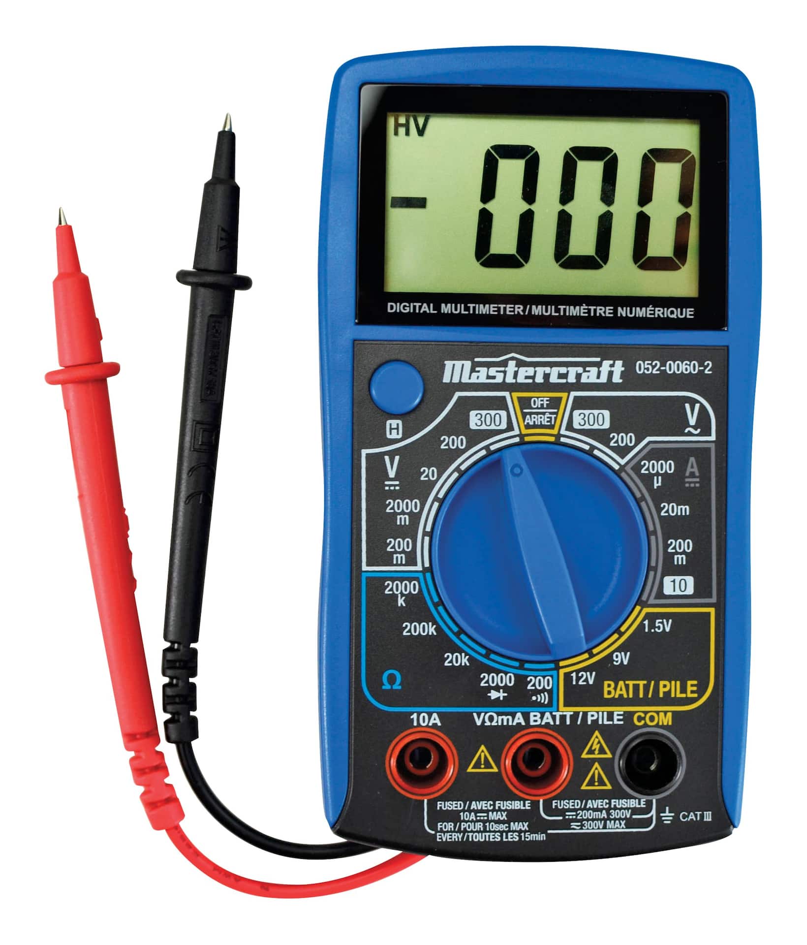 Digital Multimeter Voltmeter Battery Voltage Multi Tester AC DC Volt OHM  Amp Current Meter Circuit Continuity Resistance Diode Electrical Tester  with Test Leads Backlight LCD Display, Multi Testers -  Canada