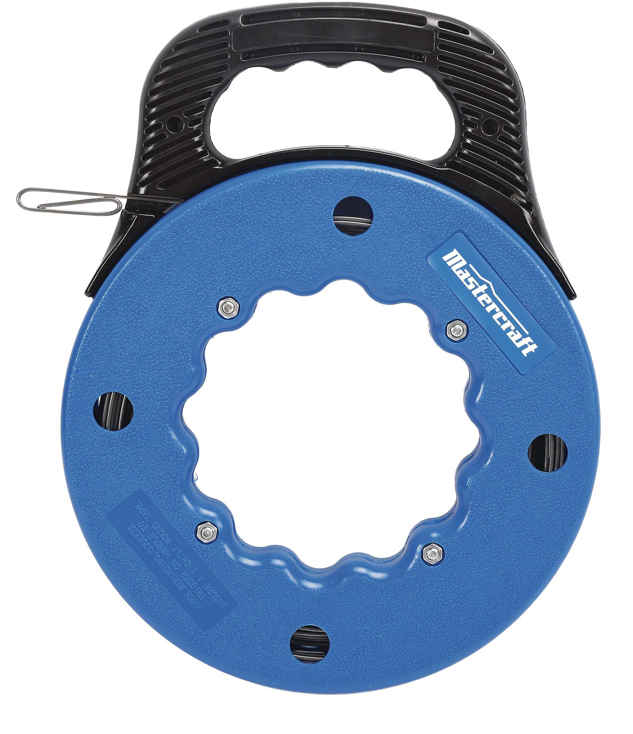 Mastercraft Electrician's Fish Tape with Tape Dispenser and Storage Reel, Blue, 50-ft (15.2 m) Front_Flat